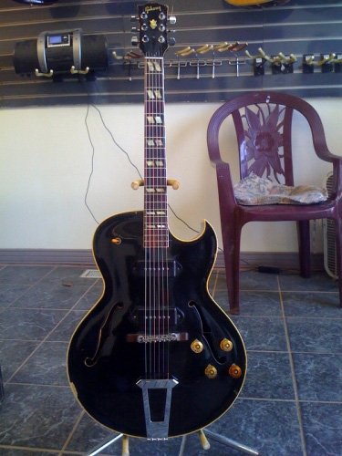 ES guitar on stand